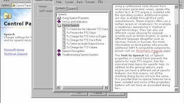 Installing Speech Properties/Speech SDK 5.1 on Windows 98