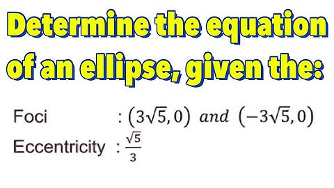 Conic Section: Ellipse With Center at (0,0) - Part 9 of 10 | Given the Foci and Eccentricity