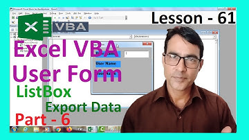 Excel VBA User form part - 6 | ListBox in excel VBA | Excel VBA lesson 61 | Excel VBA for Beginners