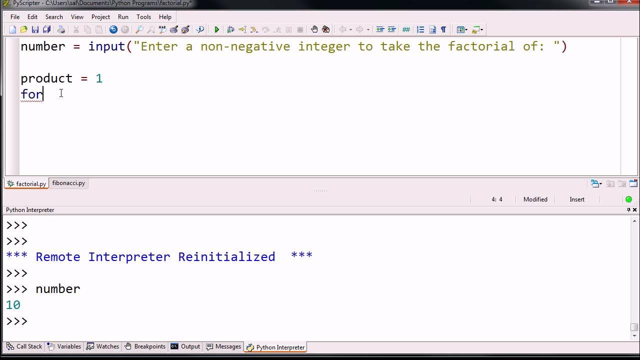 Writing a Simple Factorial Program. (Python 2) - YouTube