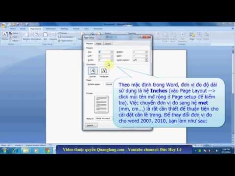 Cách thay đổi đơn vị đo kích thước trong Word