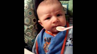 Sylas eats cereal for first time! So cute!