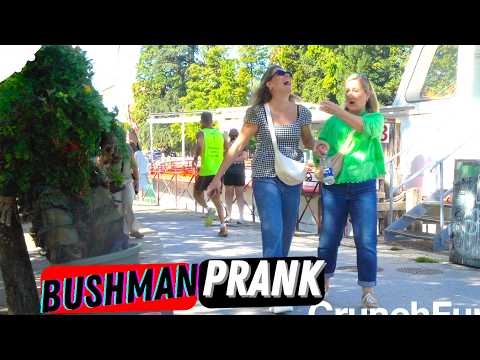 She Thought It Was Just A Bush Until It Moved Bushman Prank 