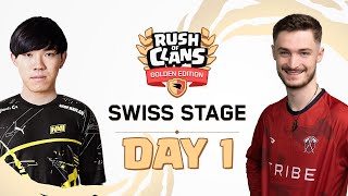 Rush of Clans Golden Edition: Swiss Stage - Day 1 | #ClashWorlds | Clash of Clans