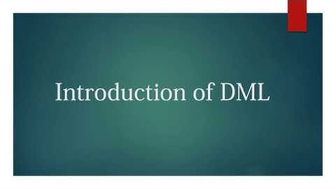 Introduction Of DML (CS310 Unit- 6) BY Pratistha Sharma ( Lecturer GPC Tonk )