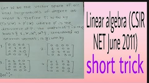 Linear algebra (CSIR NET MATHS-June 2011 (part B))