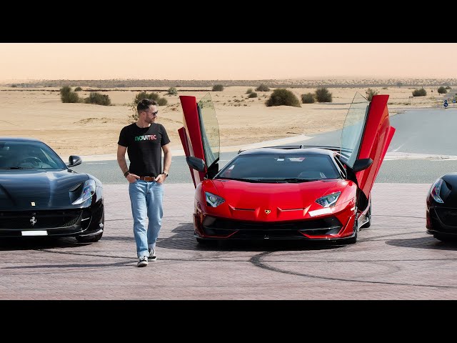 Novitec Ferrari 812 vs. Lamborghini Aventador SVJ, V12 Heaven in Dubai Desert / The Supercar Diaries class=