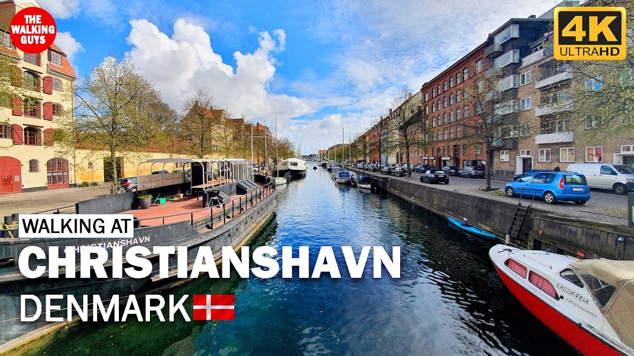 Walking in CHRISTIANSHAVN, DENMARK -  Culture, Canals and colorful houseboats (4K UHD - 60 fps)