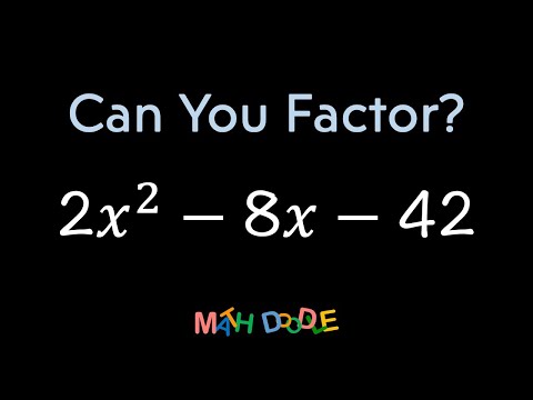 Factoring Quadratic Trinomial “2𝑥^2 – 8𝑥 – 42” | Step-by-Step Algebra Solution - Math Doodle