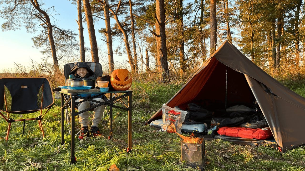 Cosy Autumn Wild Camp Under The DD Tarp XL | Tarp Tent Setup - YouTube