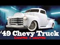 Chopped  dropped garage built 49 chevy truck smoking tires