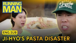 Song Ji-Hyo’s Buttercream Abalone Pasta… Total Fail?! | Running Man EP768 | KOCOWA