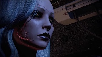 Mass Effect 2 Legendary - Renegade Interrupt - Commander Heather Shepard pushes guy out of window