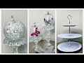 3 Dollar Tree DIY'S | Crushed Glass Apple | Glam Cloche | Tidbit Tray