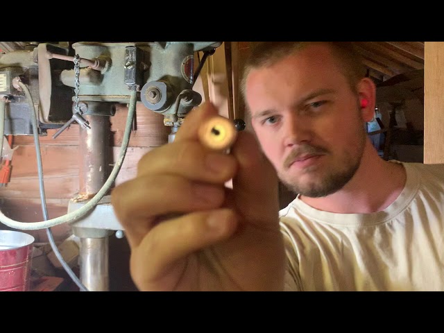 Making bullet shell fishing lures. 