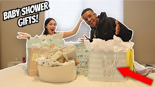 OPEN OUR BABY SHOWER GIFTS WITH US!! *HAUL*