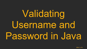 Validating Username and Password in Java