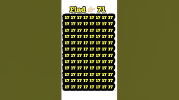 try to find this number 71 within 5 second 🧐🧐🧐 #shorts #quiz_master01