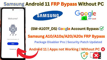 Samsung A10s /A10/20s/A20 FRP Bypass Samsung Android 11 Package Disabler Google Account new Trick 🔥