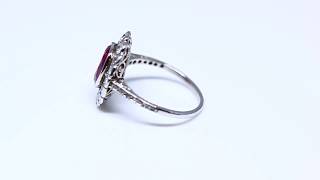 2 82 CT BURMA RUBY ART DECO ENGAGEMENT RING