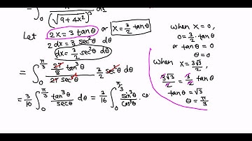 Trigonometric substitution: Definite integral