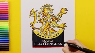 How to draw Royal Challengers Bangalore (RCB) Logo - IPL Team