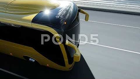 3D Model Of Bus On Bridge. Very Fast Driving.