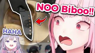 Calli Panics Watching Biboo Handle A Knife