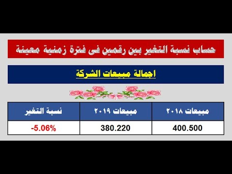 حساب التغير بين رقمين فى فترة زمنية معينة