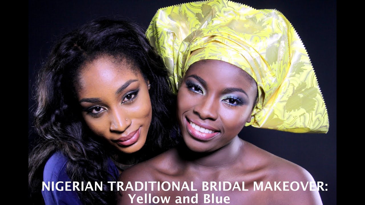 Nigerian Traditional Bridal Makeup Yellow And Blue YouTube