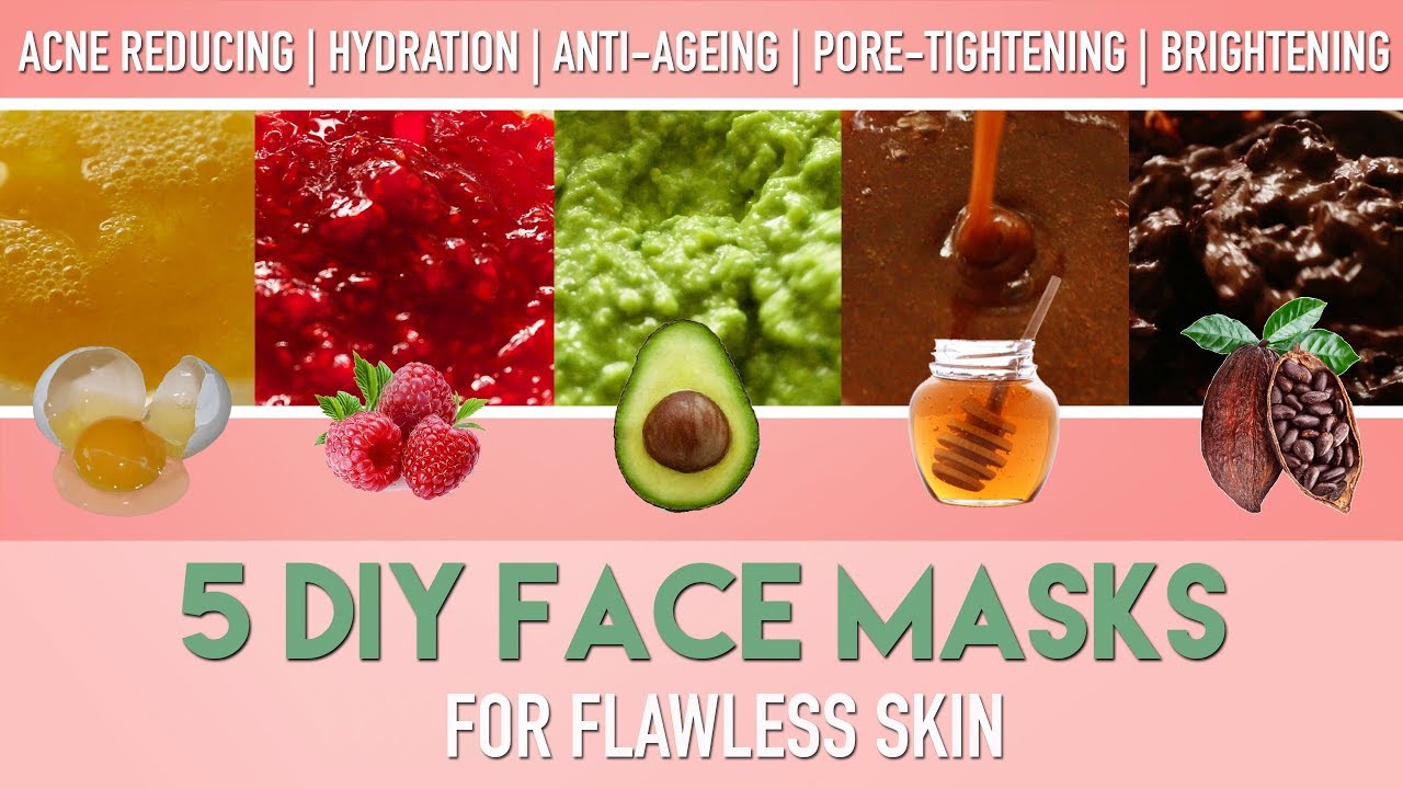 5 DIY FACE MASKS for flawless skin   Homemade Natural ACNE remedies  Anti Ageing etc  PEACHY
