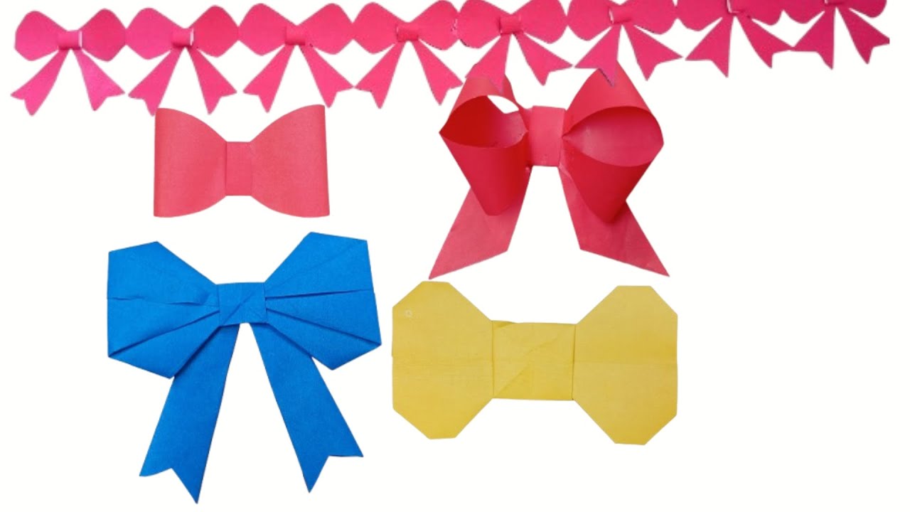 Four (4) Different Easy Paper Bowties Ideas 