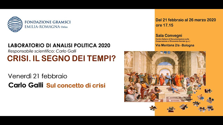 Carlo Galli. Sul concetto di crisi