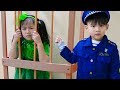 Jannie & Liam Pretend Play LOCKED UP Police in Jail