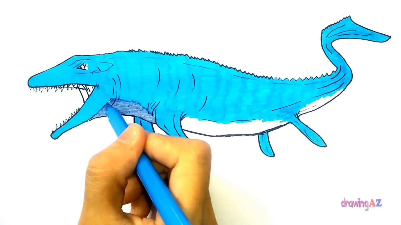 Download Draw Mosasaurus Dinosaur in Jurassic World and Mosasaurus Coloring Pages - YouTube