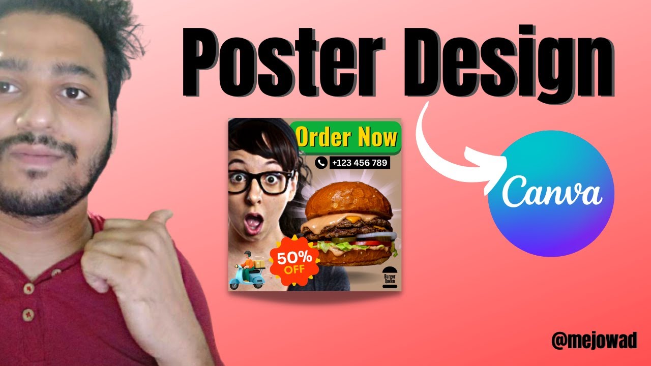 How to make poster in #canva | Burger Poster Making | Jowad Ahmed - YouTube