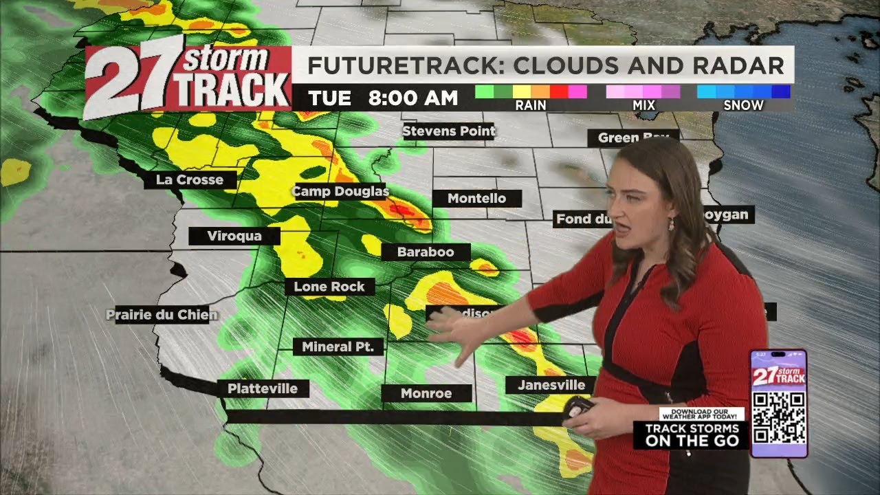 Tracking showers and storms into Tuesday - YouTube