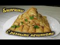 БЛИНЧИКИ С РАЗНЫМИ НАЧИНКАМИ БЛИНЫ НЕДОРОГО И ВКУСНО