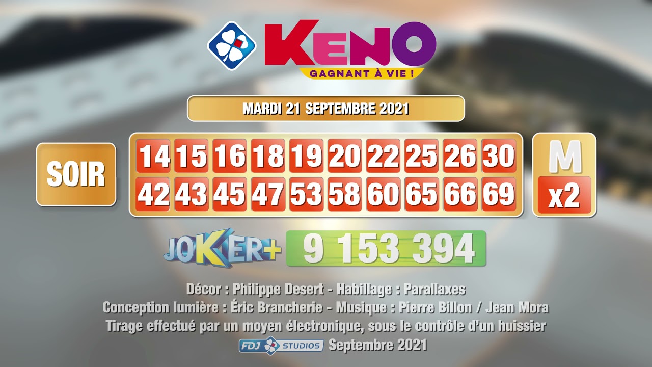 Resultat Loto 21 Septembre 2021 Tirage du soir Keno gagnant à vie® du 21 septembre 2021 - Résultat officiel - FDJ - YouTube