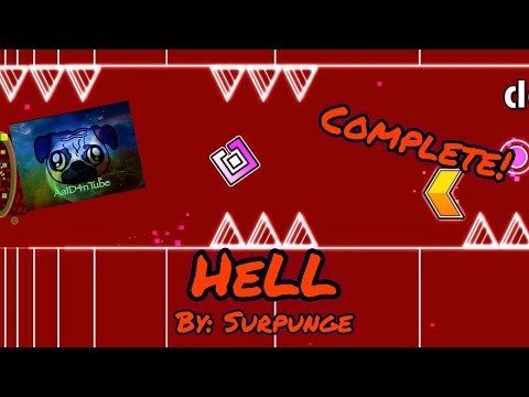HeLL by: Surponge 100% - Medium Demon (Geometry Dash)
