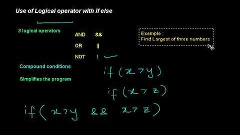 Use of Logical operator, Computer Science Lecture | Sabaq.pk