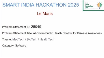 SIH 2025 Team Le Mans