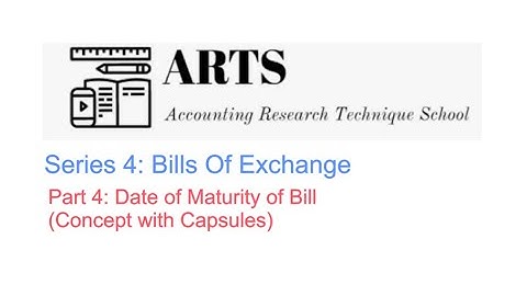 Series 4 Bills Of Exchange Part 4 Date of Maturity of Bill