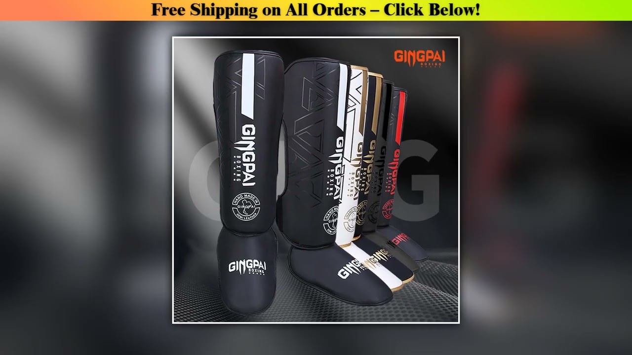 HighQuality PU Leather Boxing Shin Guards Ankle Support Protector MMA Muay Thai Training Leg Warmer