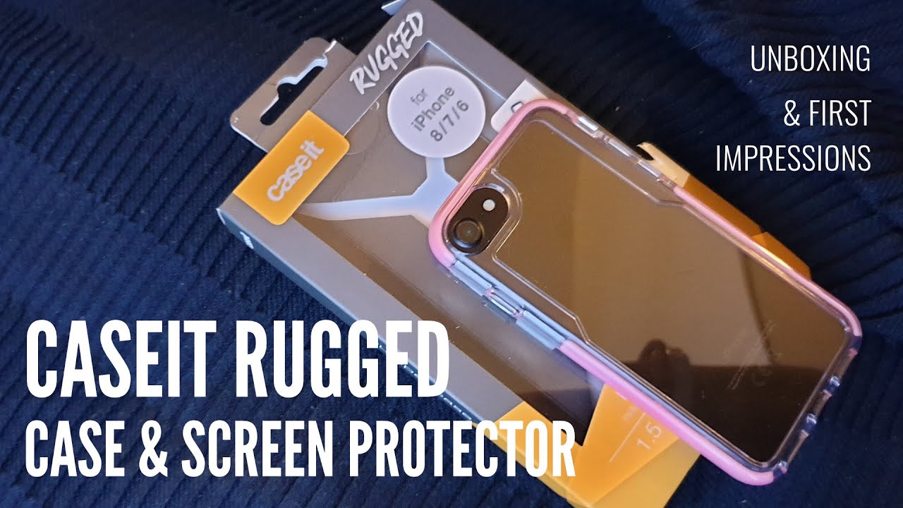 Caseit Rugged iPhone 8/7/6/SE 2020 bumper case with Glass screen protector