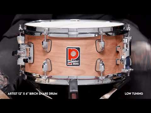 Premier Artist 12" x 6" Birch Snare Drum, Antique Ash