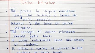 Write 10 lines on Online Education | Short essay | English