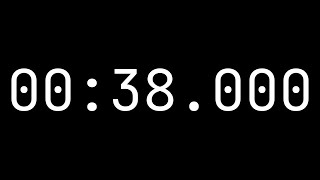 Countdown timer 38 seconds [00:38.000] - White on black with milliseconds