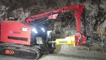 Demolition robots are used in underground mines