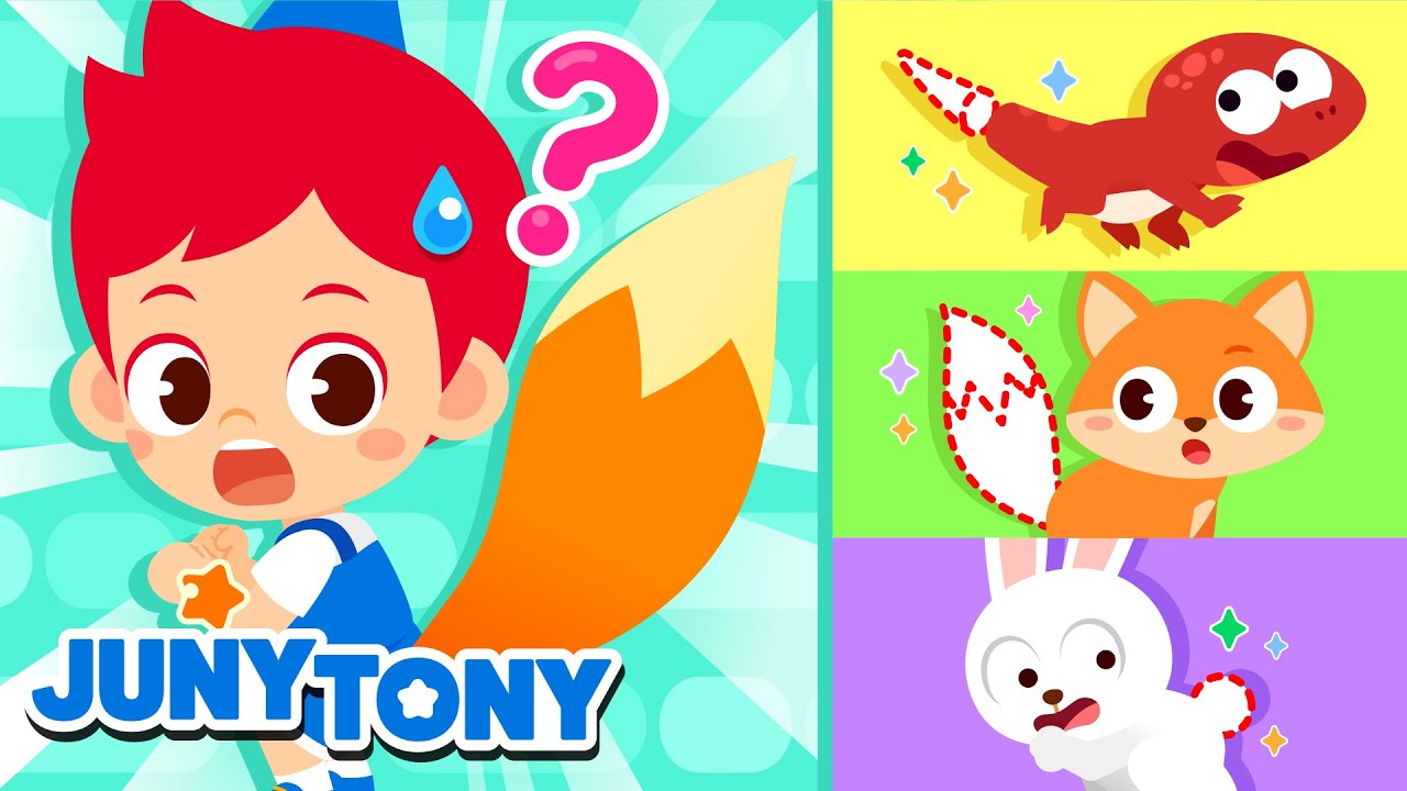 Kontes Ekor Binatang 🦊🐵🦓 | Lagu Lima Ekor Hewan | Lagu Anak Anak | JunyTony Bahasa Indonesia
